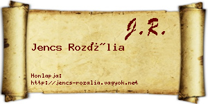 Jencs Rozália névjegykártya
