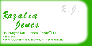 rozalia jencs business card